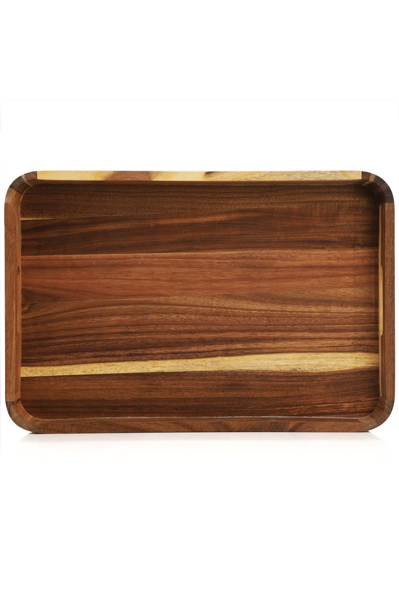 Acacia Wood 17.75 x 12 Inch Rectangle Serving Tray, Alternate, color, Acacia