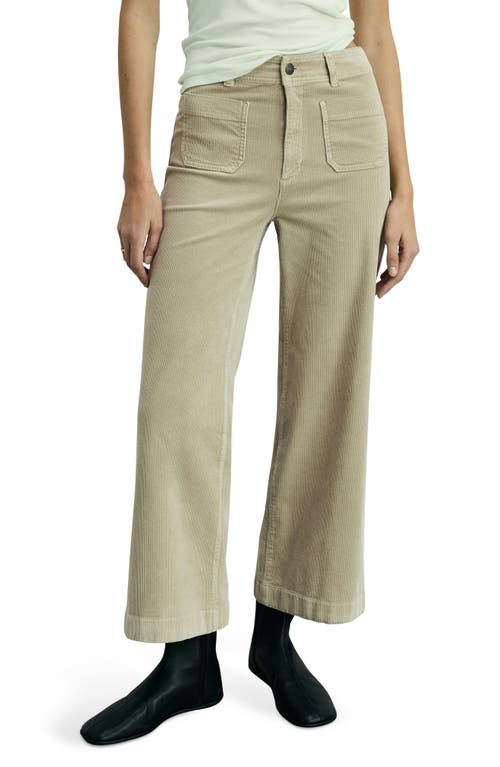 Mango Catherin High Waist Wide Leg Culotte Corduroy Jeans In Ecru
