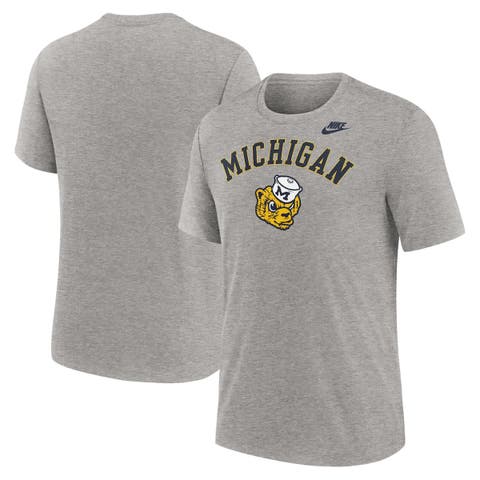 Men's Nike Heather Gray Michigan Wolverines Legacy Arch Tri-Blend T-Shirt