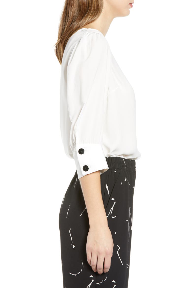 Button Detail Top, Alternate, color, SNOW WHITE