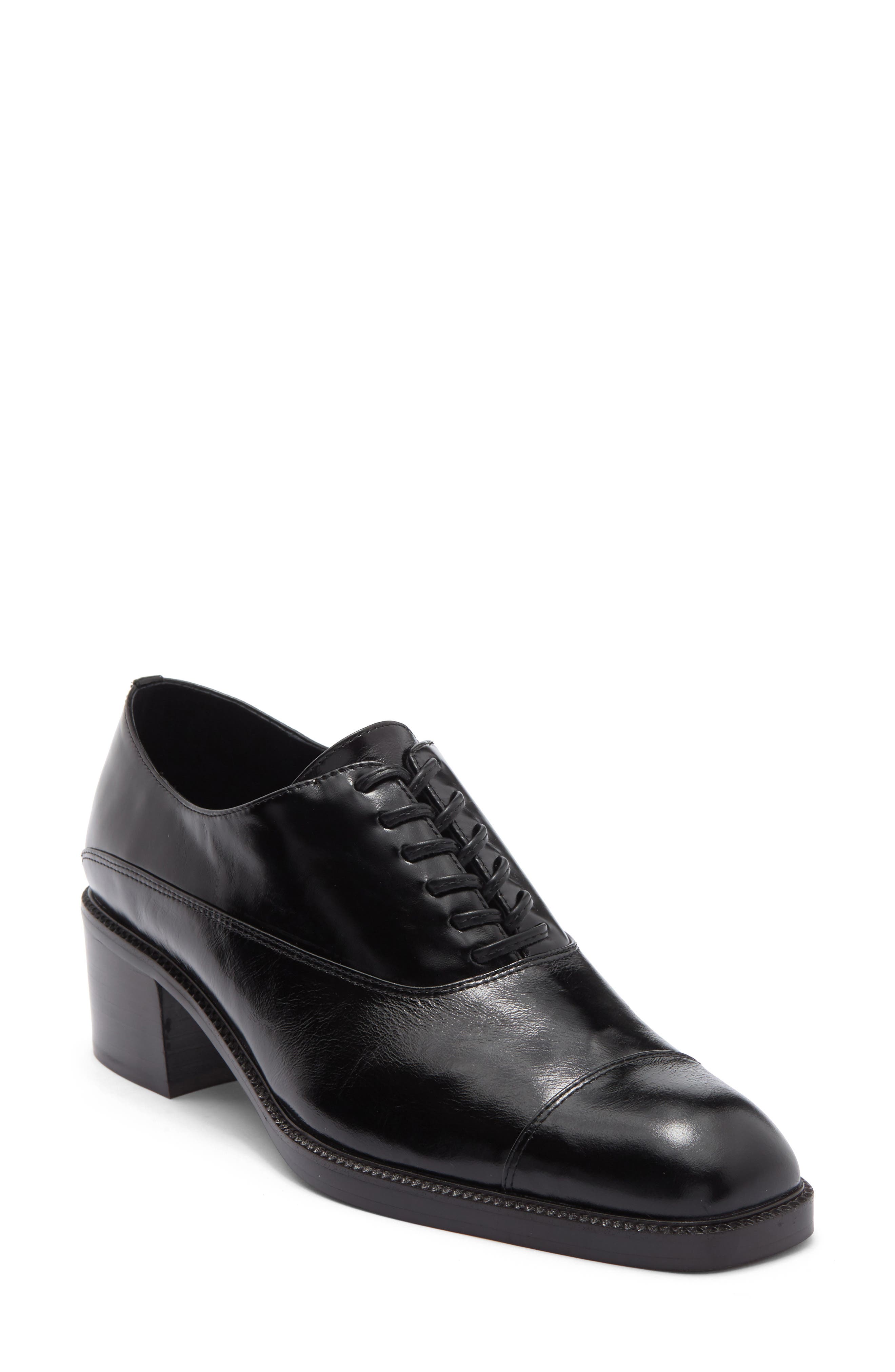 Jeffrey Campbell Thatch Cap Toe Oxford Pump, Main, color, Black Crinkle