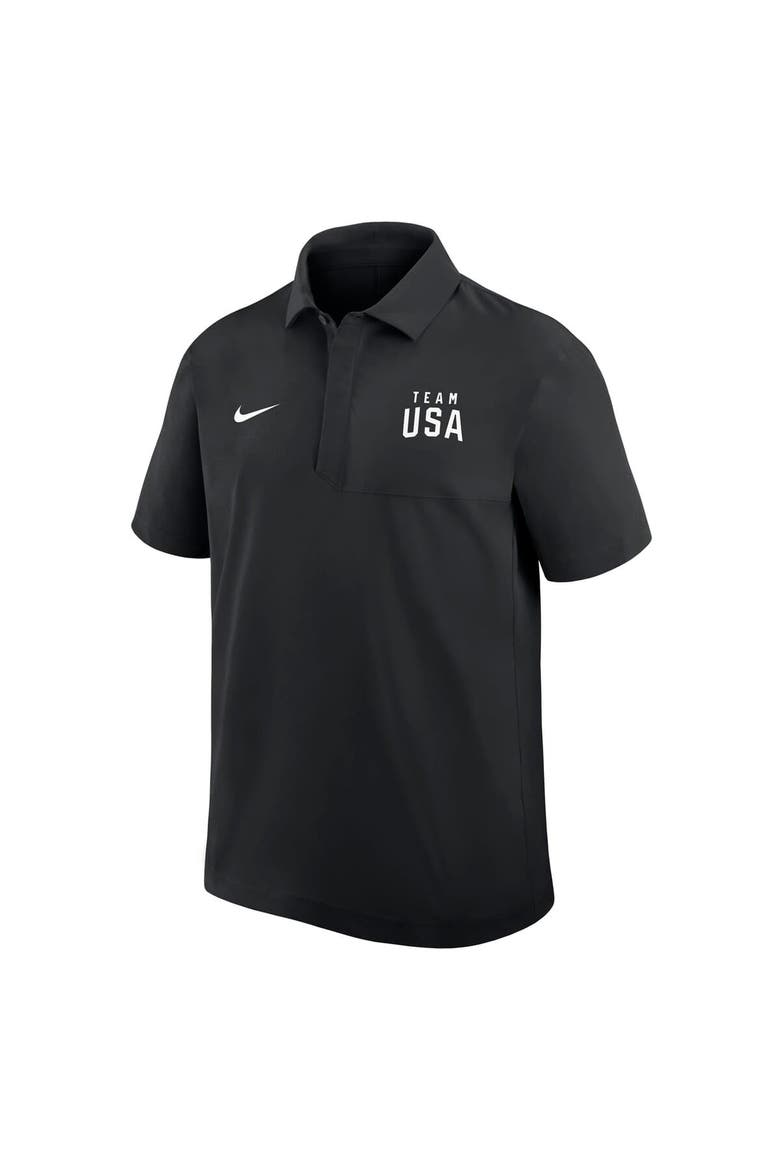 Men's Nike Black Team USA Woven Polo, Alternate, color, Black