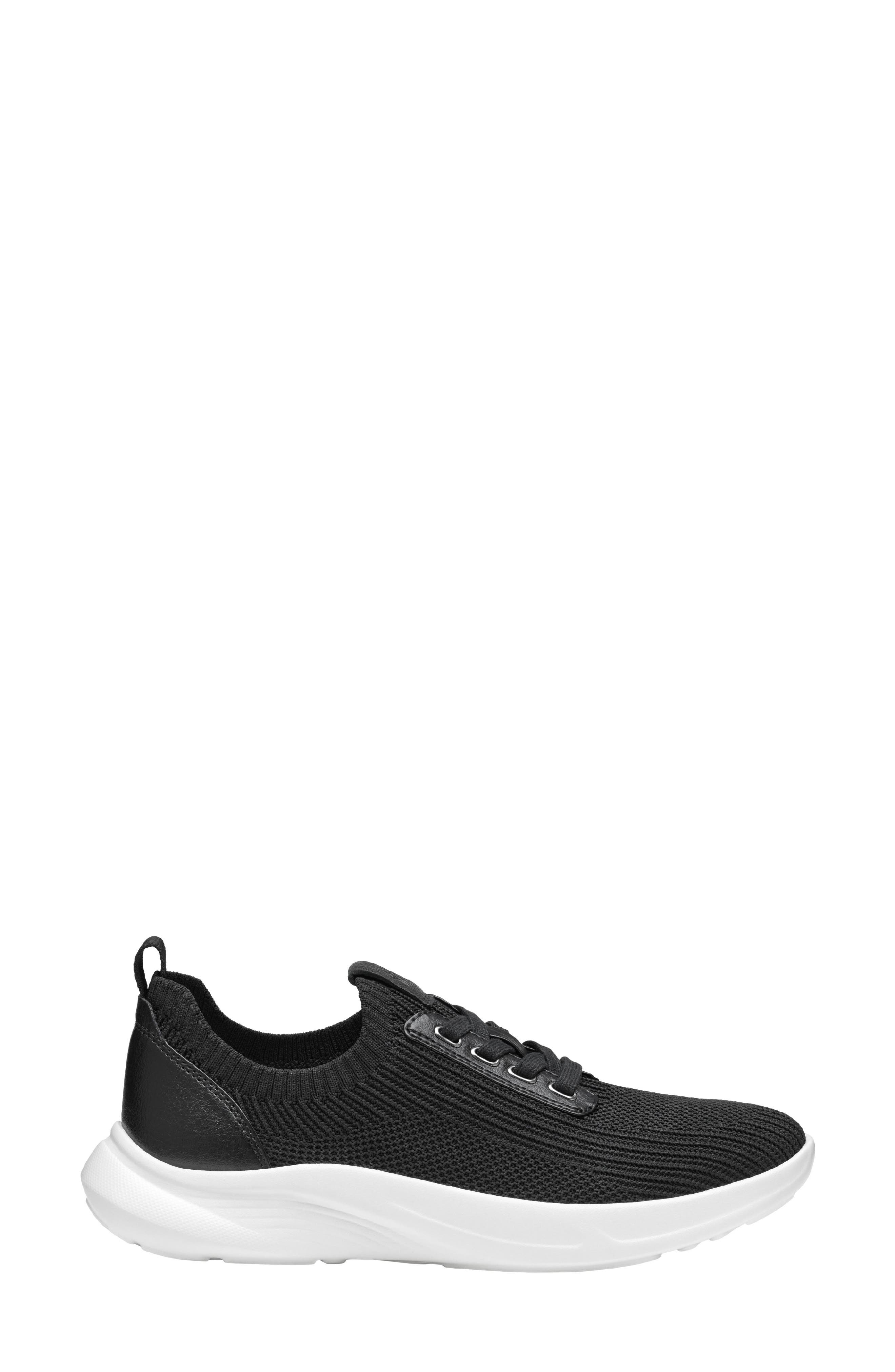 Johnston & Murphy Escape Knit Sneaker, Alternate, color, Black Knit