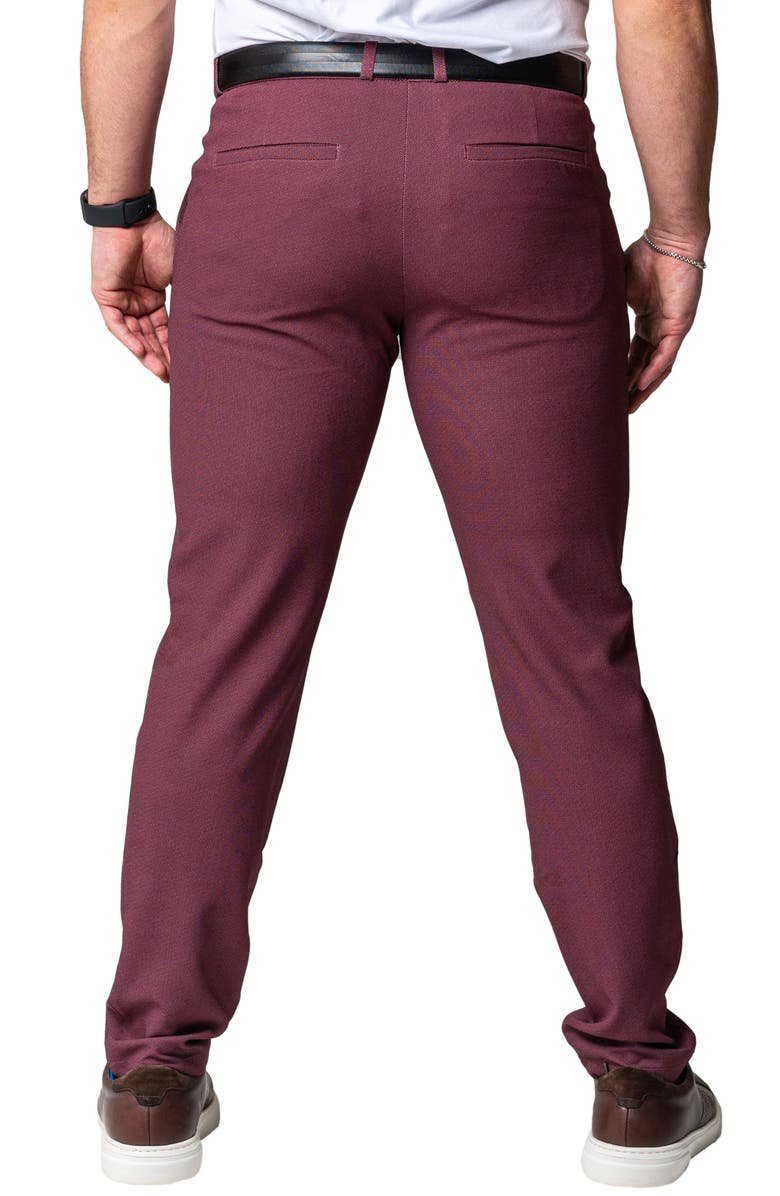 Maceoo Dot Red Slim Fit Four Way Stretch Pants, Alternate, color, Red