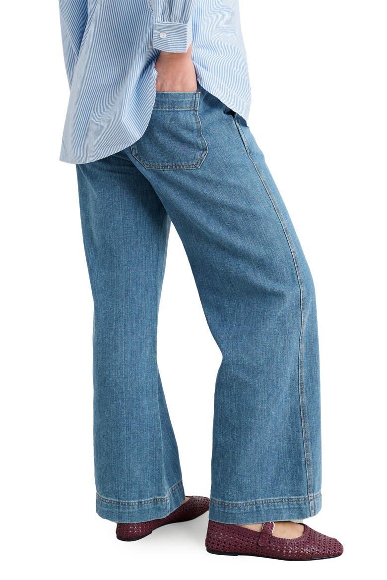 Sennen Cove Wide Leg Jeans, Alternate, color, MID WASH GRAIN