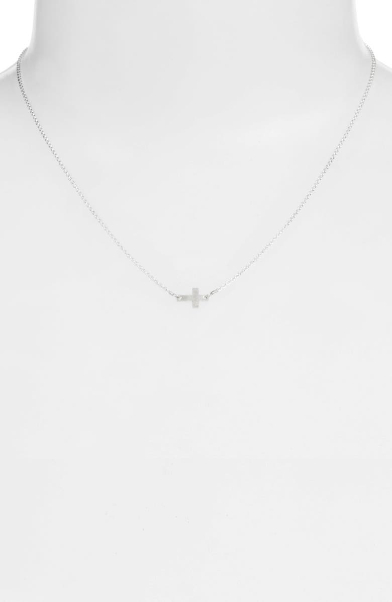 Nashelle Side Cross Pendant Necklace, Alternate, color, 