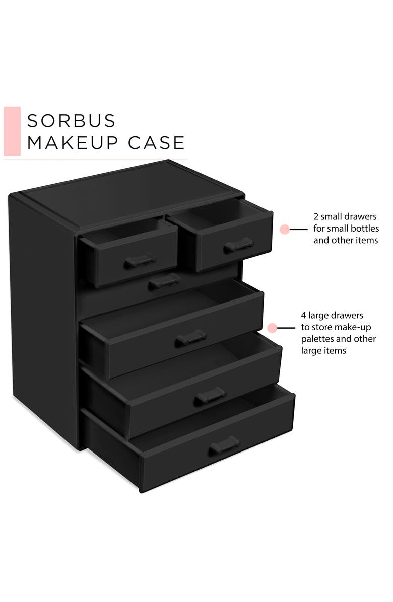 SORBUS Large 6 Drawer Makeup Case, Alternate, color, 