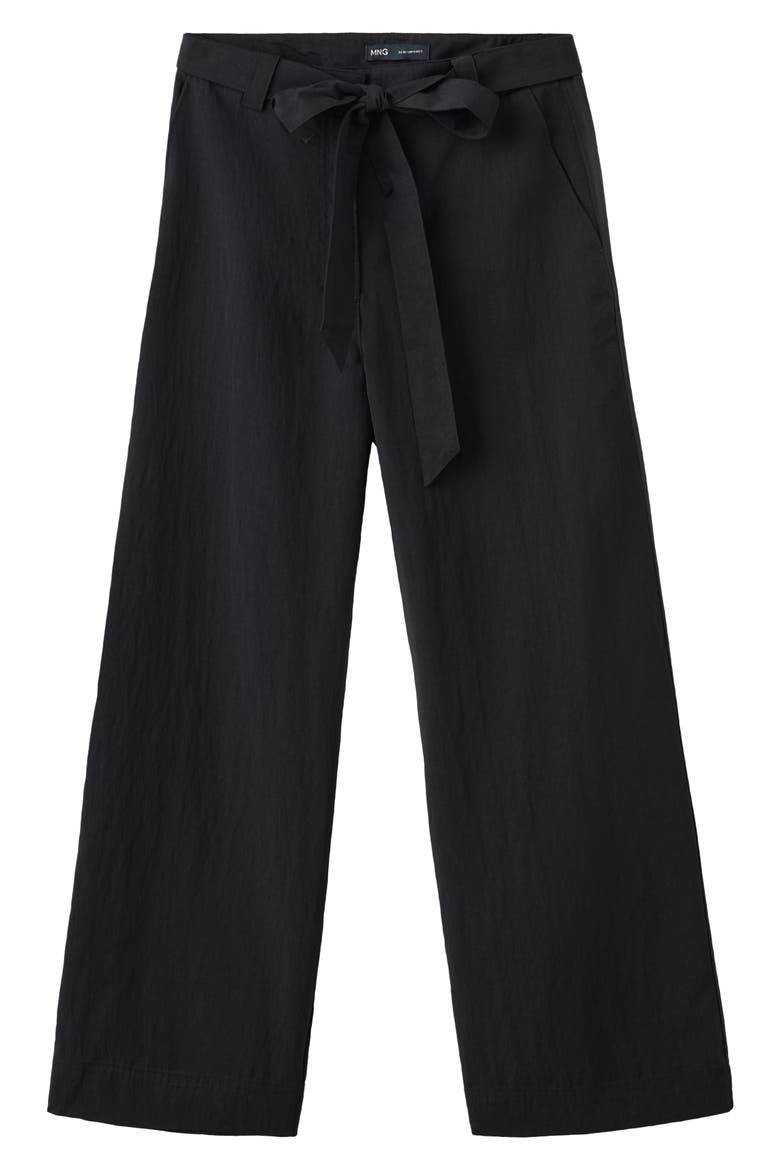 Pantalon Espresso Belted Straight Leg Pants, Main, color, BLACK