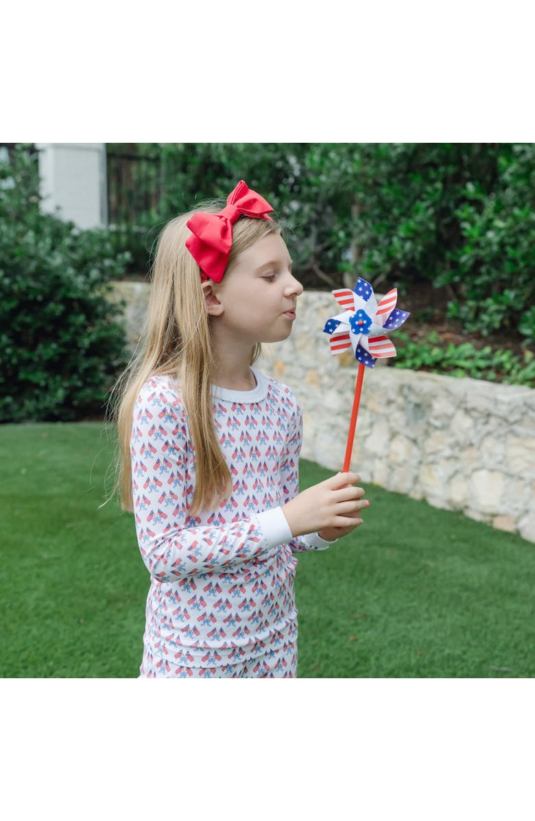 Lila and Hayes Ava Girls' Pajama Pant Set, Alternate, color, Stars, Stripes, And Bows