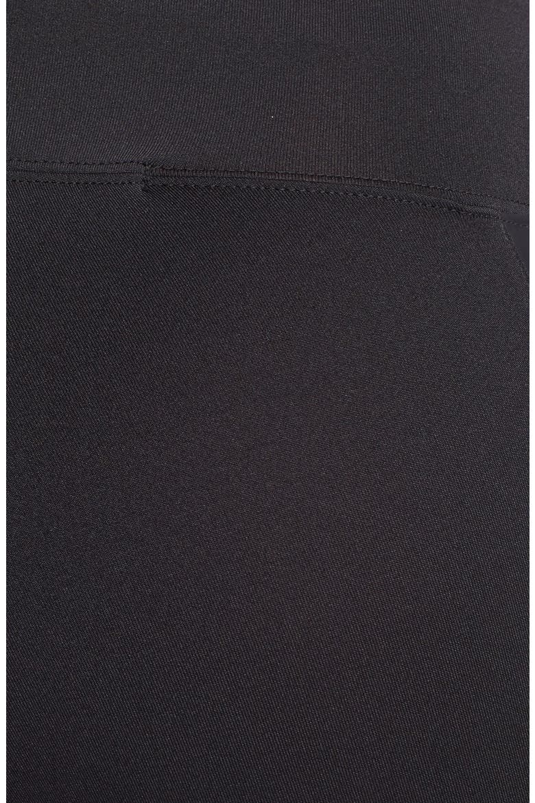 Faux Leather Inset Leggings, Alternate, color, BLACK