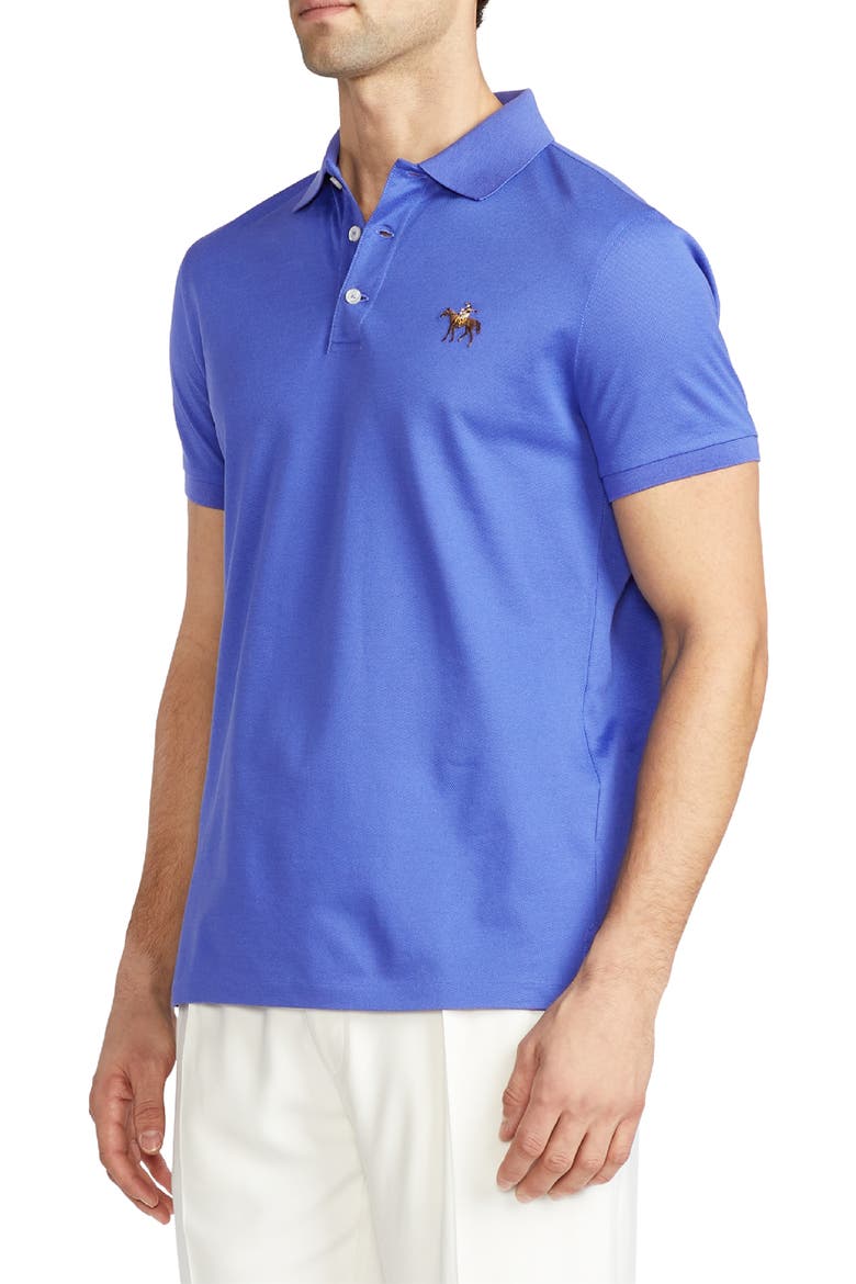 Embroidered Standing Horse Cotton Piqué Polo, Alternate, color, CLASSIC COPEN BLUE