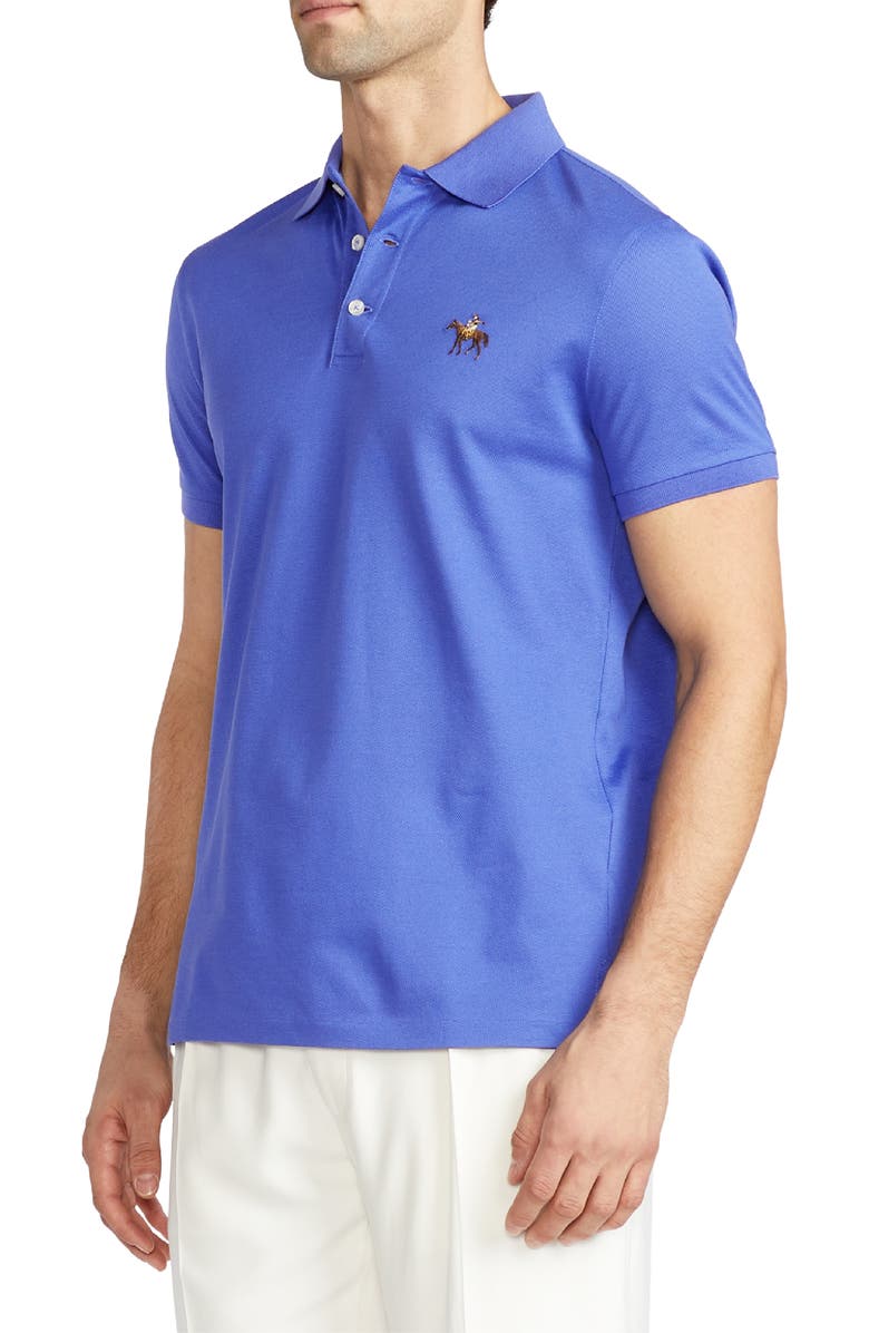 Ralph Lauren Purple Label Embroidered Standing Horse Cotton Piqué Polo, Alternate, color, 
