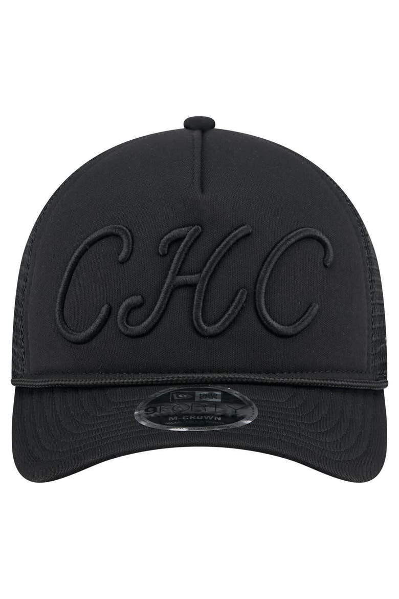 Men's New Era Black Chicago Cubs City Initial 9FORTY A-Frame M-Crown Adjustable Trucker Hat, Alternate, color, Black