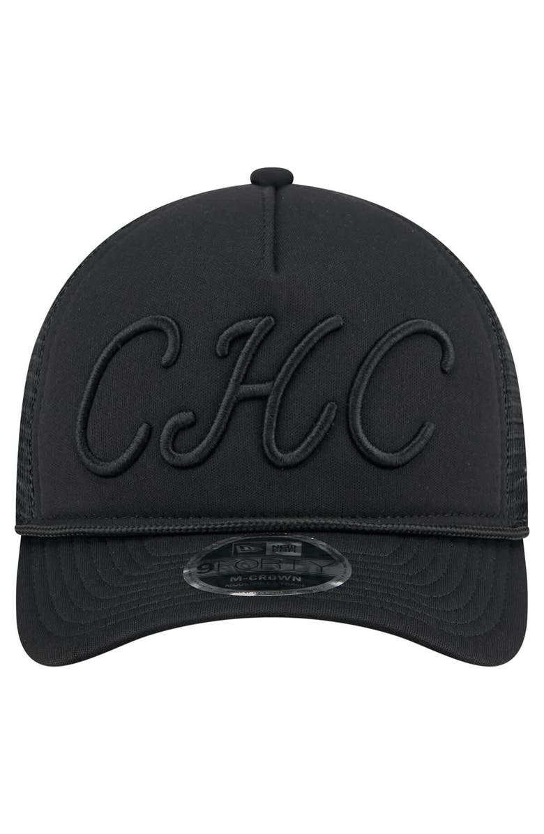 New Era Men's New Era Black Chicago Cubs City Initial 9FORTY A-Frame M-Crown Adjustable Trucker Hat, Alternate, color, Black