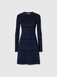 Missoni Zig Zag Viscose And Wool Crewneck Dress