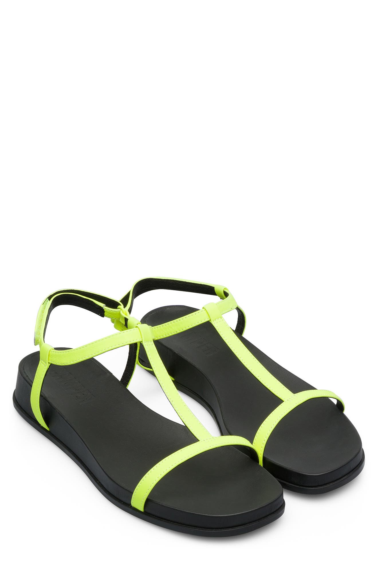 Atonik Wedge Sandal, Main, color, NEON YELLOW LEATHER