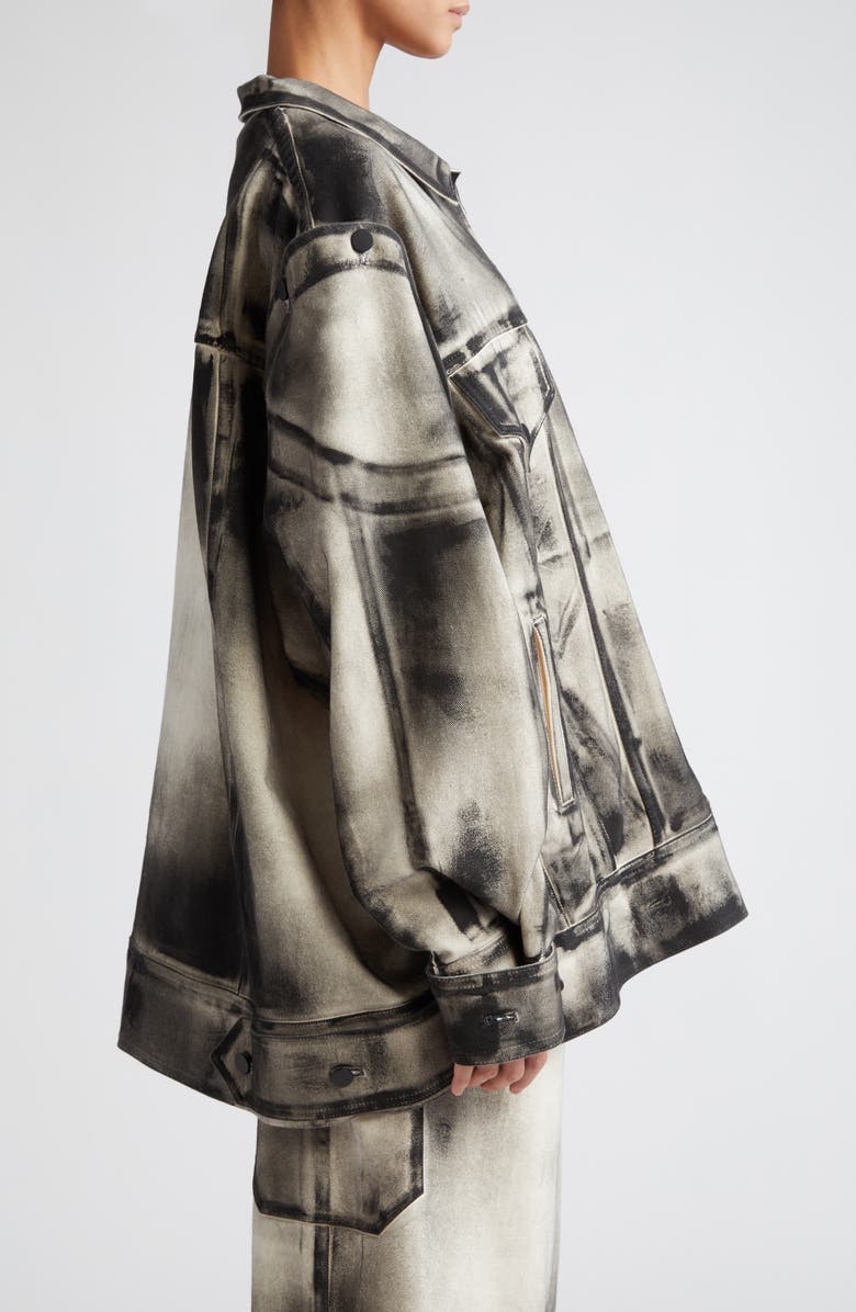 MELITTA BAUMEISTER Painted Oversize Convertible Denim Jacket, Alternate, color,