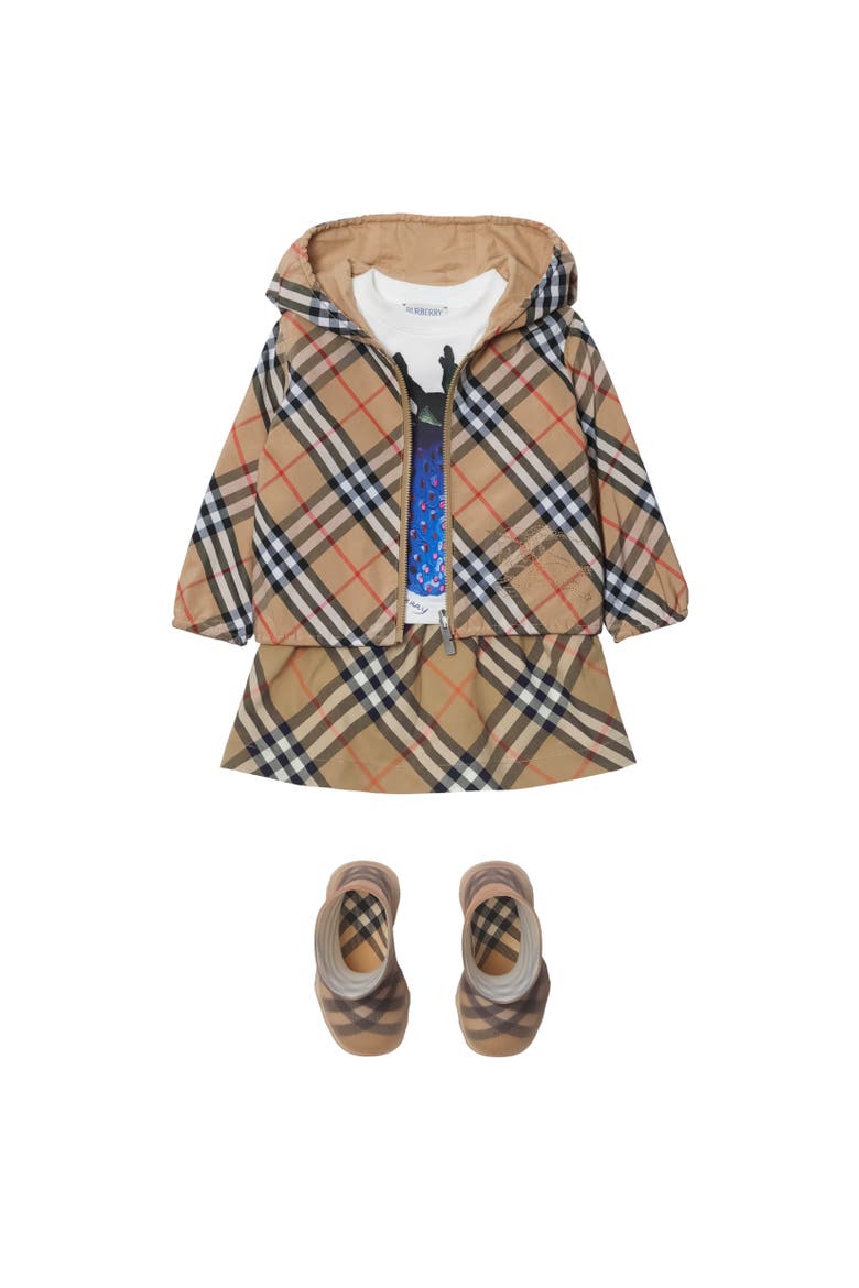 Reversible Check Cotton Blend Jacket, Alternate, color, Sand beige