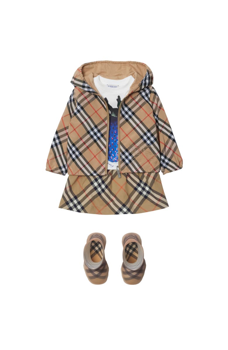 Burberry Reversible Check Cotton Blend Jacket, Alternate, color, Sand