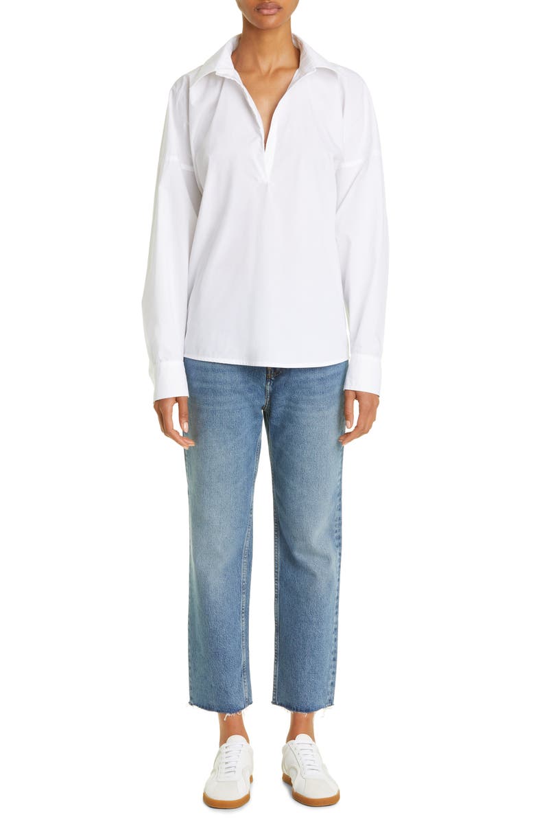 TOTEME Raw Hem Straight Leg Jeans, Alternate, color,