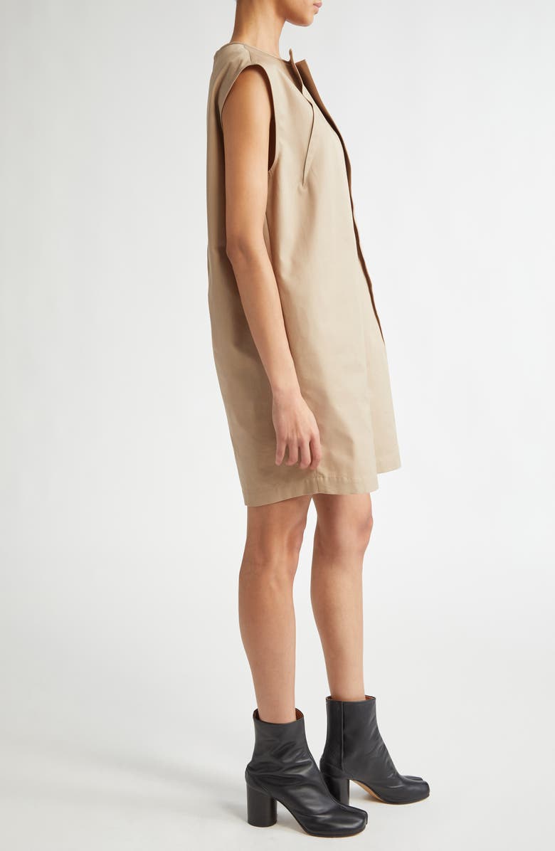 MM6 Maison Margiela Pleated Cotton Gabardine Minidress, Alternate, color, 