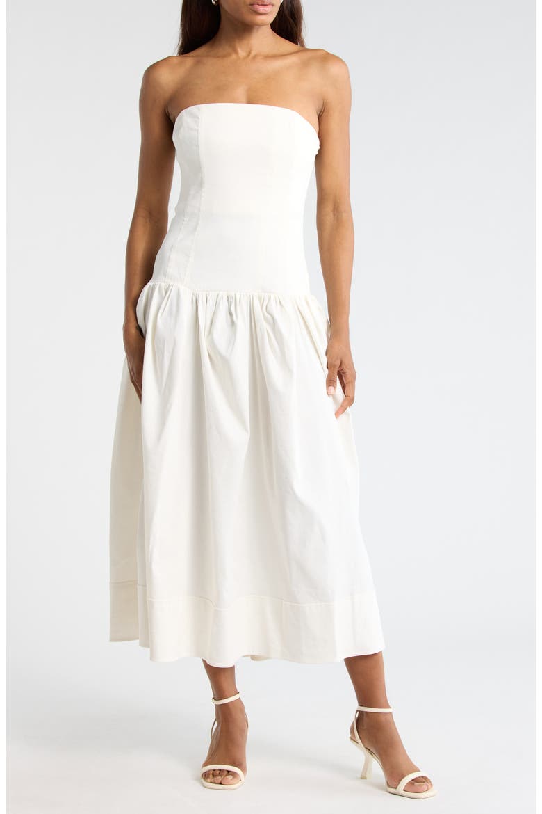 June Midi Dress, Main, color, WHITE