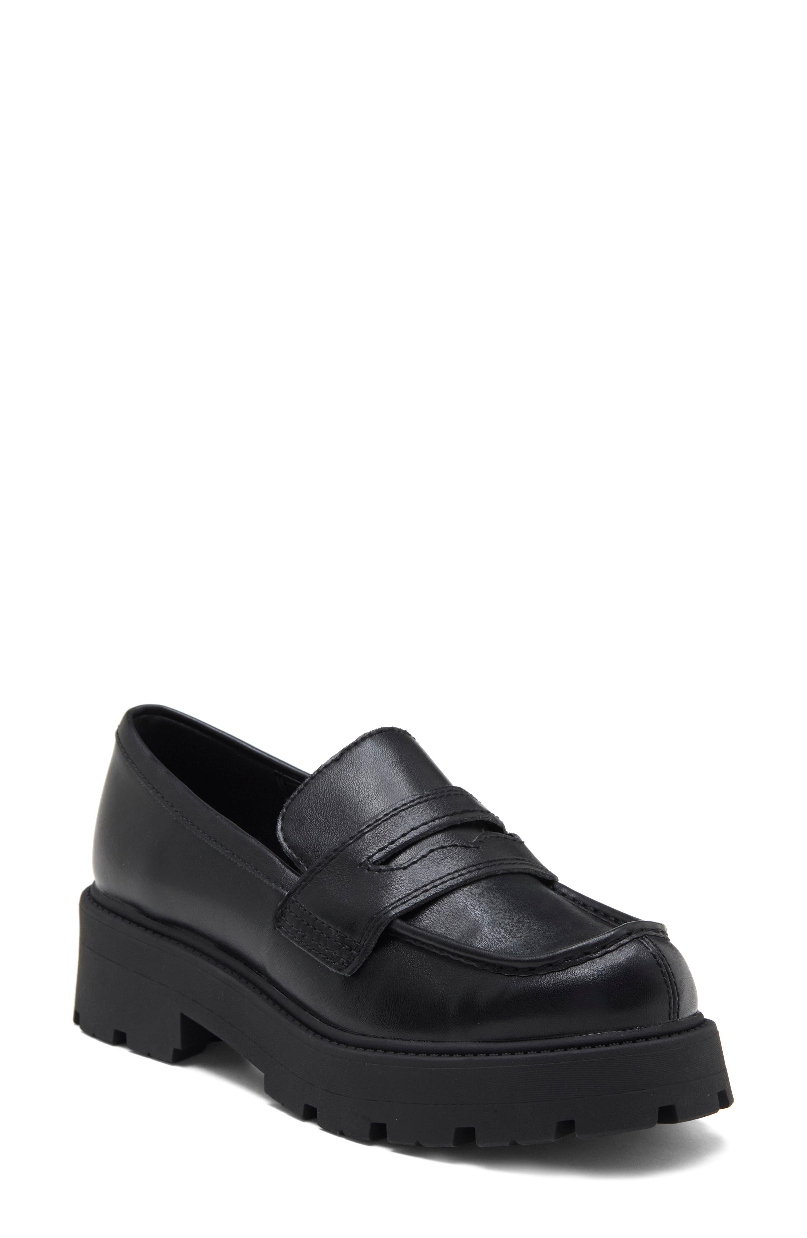 Leannah Platform Penny Loafer, Main, color, BLACK