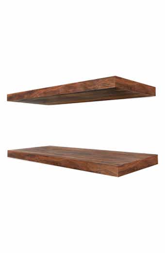 Set of 2 Solid Wood Floating Shelves