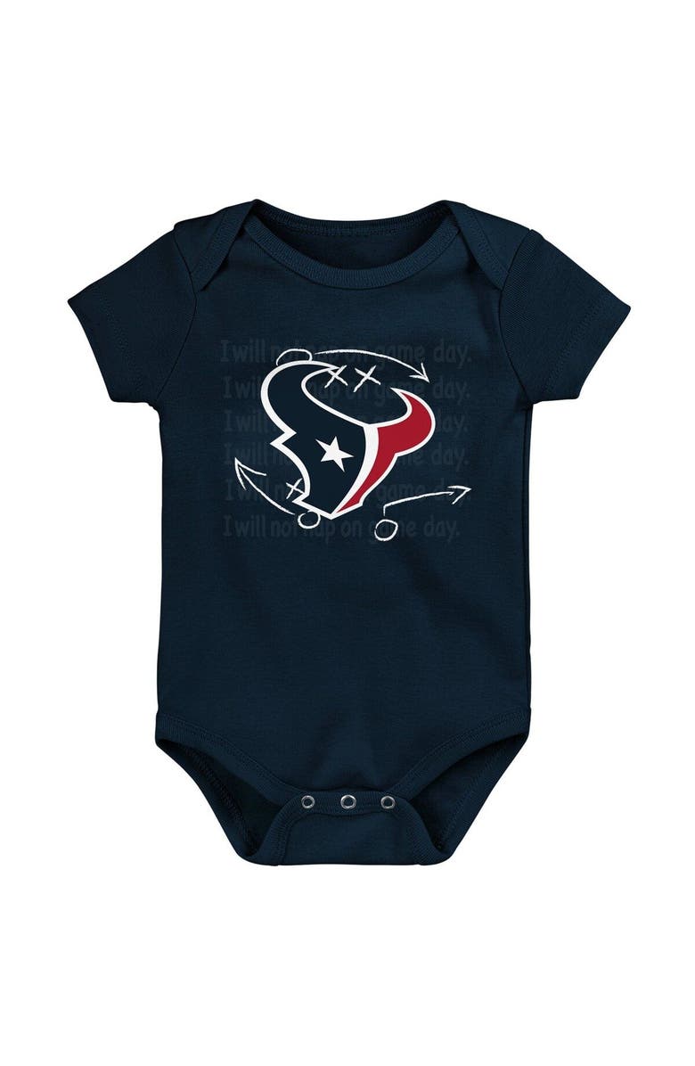 Outerstuff Newborn & Infant Navy/Red/Heather Gray Houston Texans Three-Pack Eat, Sleep & Drool Retro Bodysuit Set, Alternate, color, 
