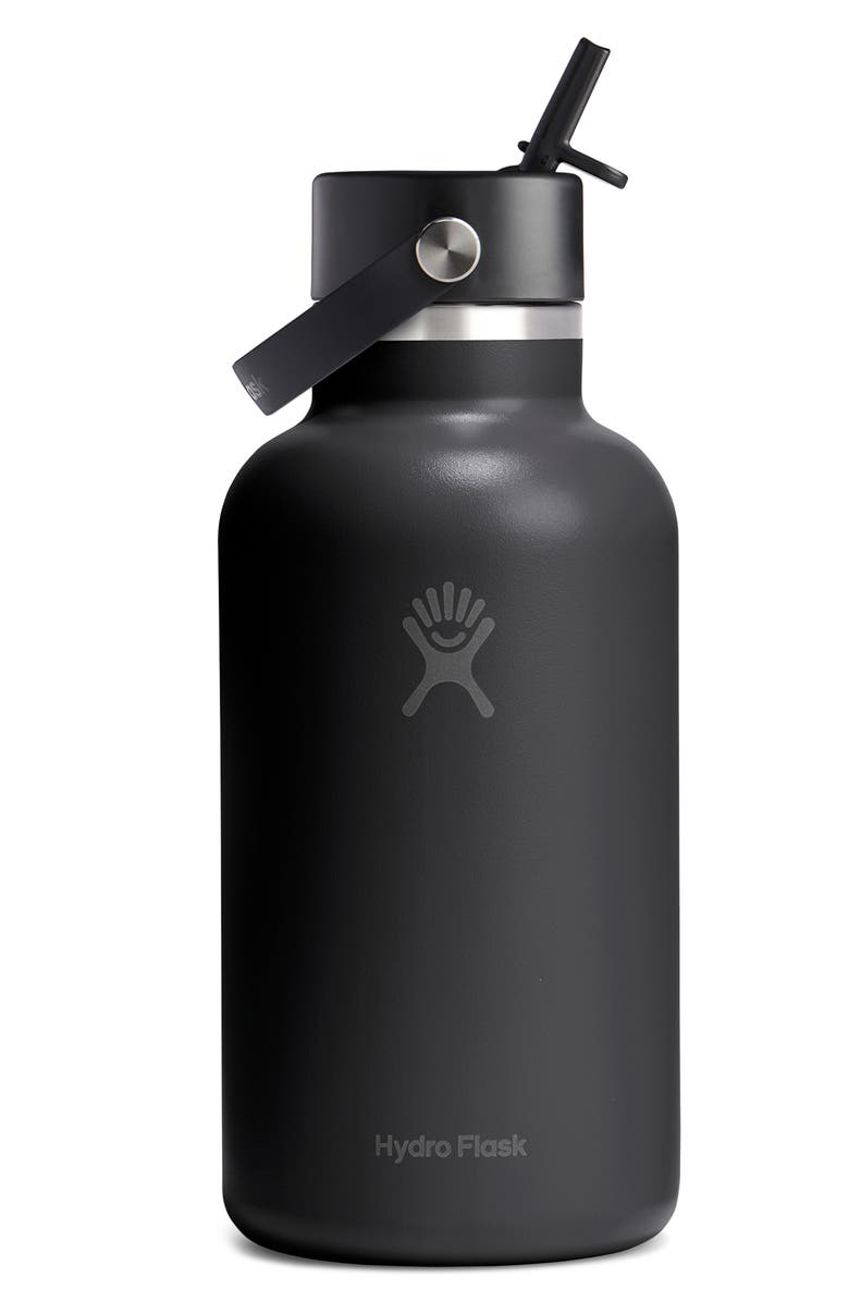 Hydro Flask 64-Ounce Wide Mouth with Flex Straw Cap, Main, color, Black
