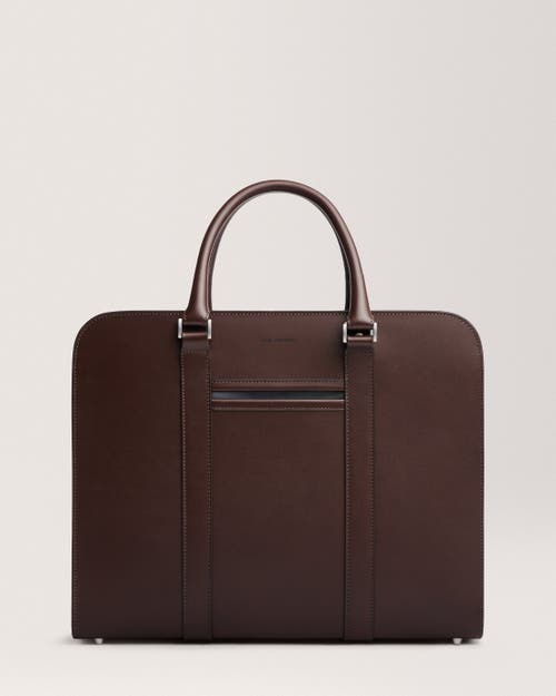 Carl Friedrik Palissy Double Briefcase In Chocolate