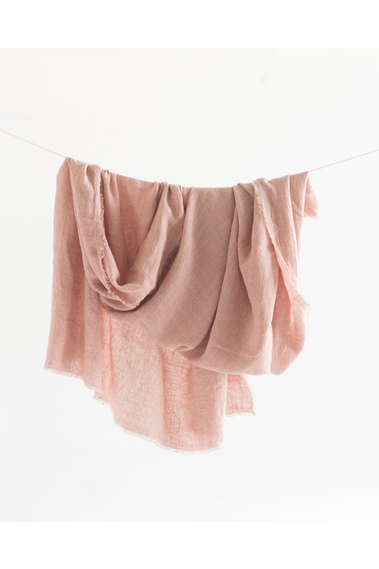 Stone Washed Linen Tablecloth, Main, color, Blush