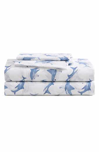 POPPY AND FRITZ Shark Attack 200 Thread Count Cotton Percale Sheet Set