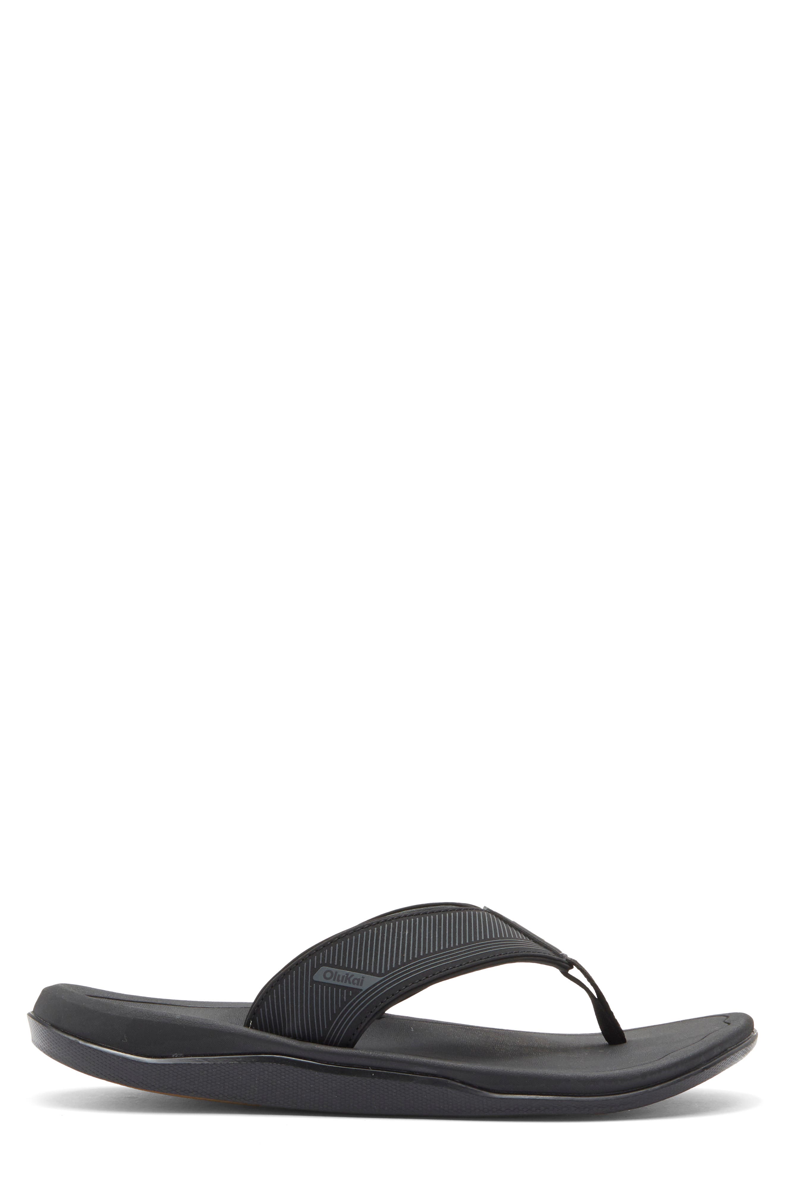 OluKai Ahi Kai Flip Flop, Alternate, color, Black/ Black