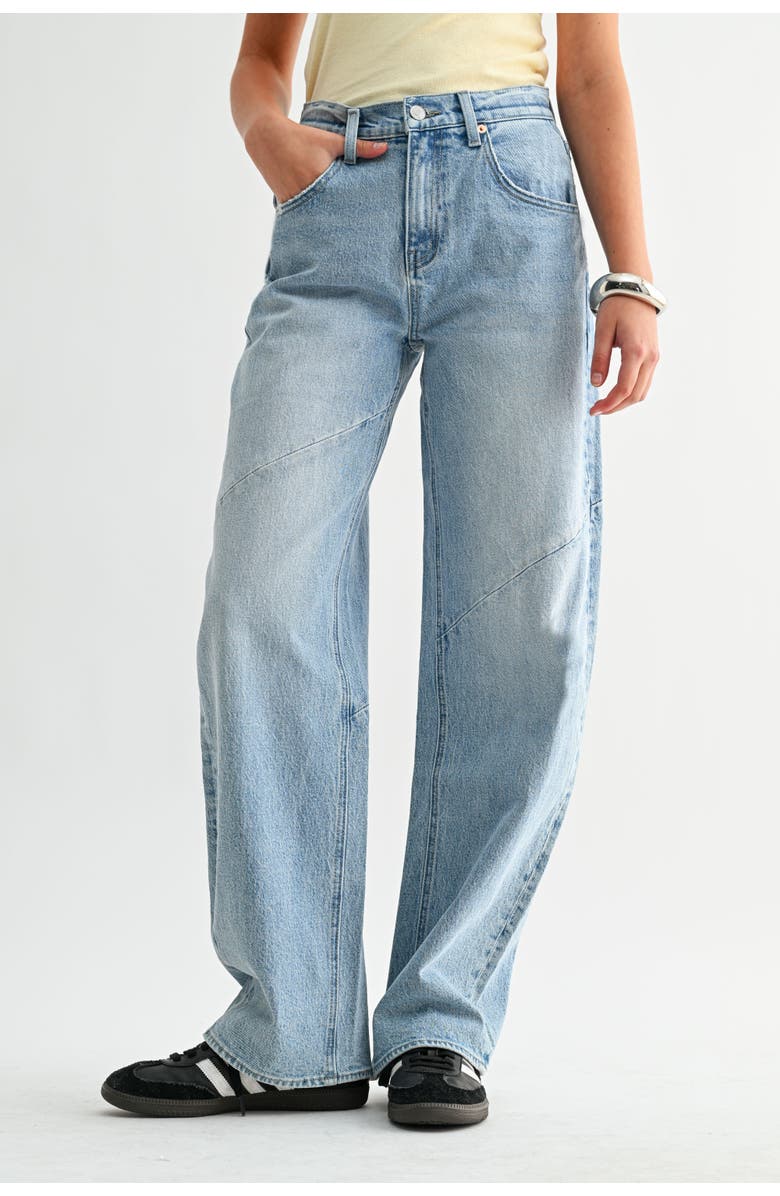 Jemina Denim The Arc Curve Pant, Main, color, Light Wash