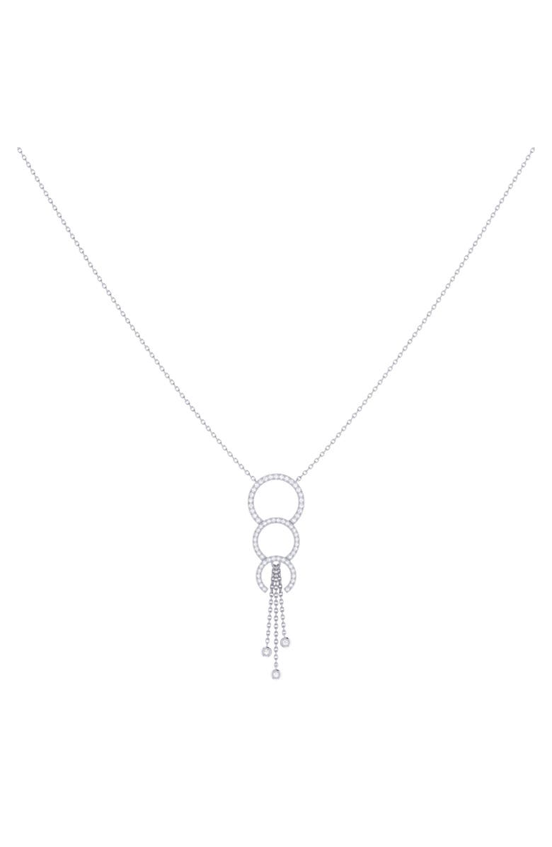 LuvMyJewelry Chandelier Circle Trio Silver Diamond Lariat Necklace, Alternate, color, Silver