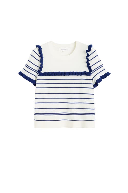 Chinti & Parker Nautical Short-sleeves T-shirt In Cream