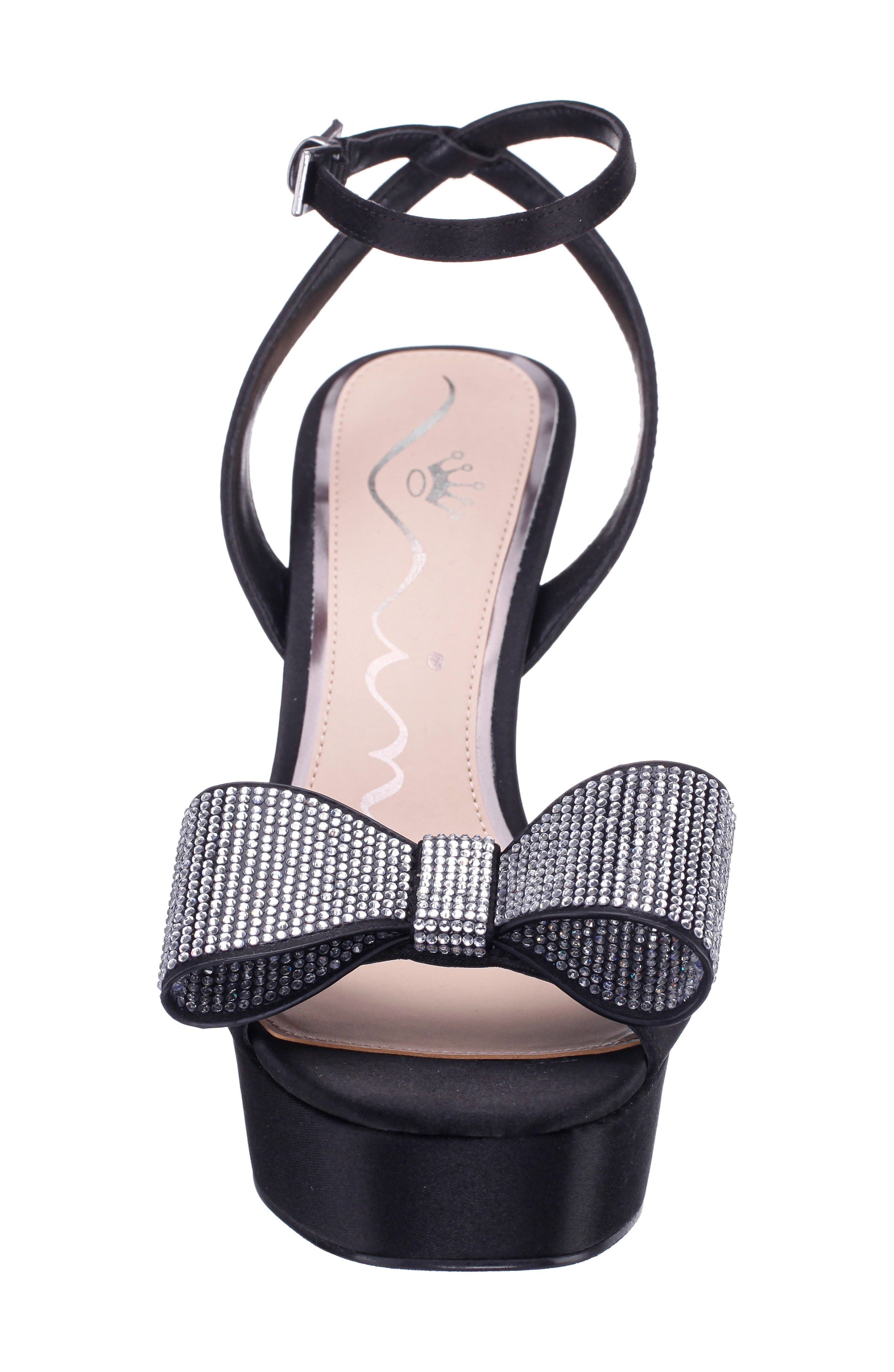 Nina Agusta Ankle Strap Platform Sandal, Alternate, color, Black