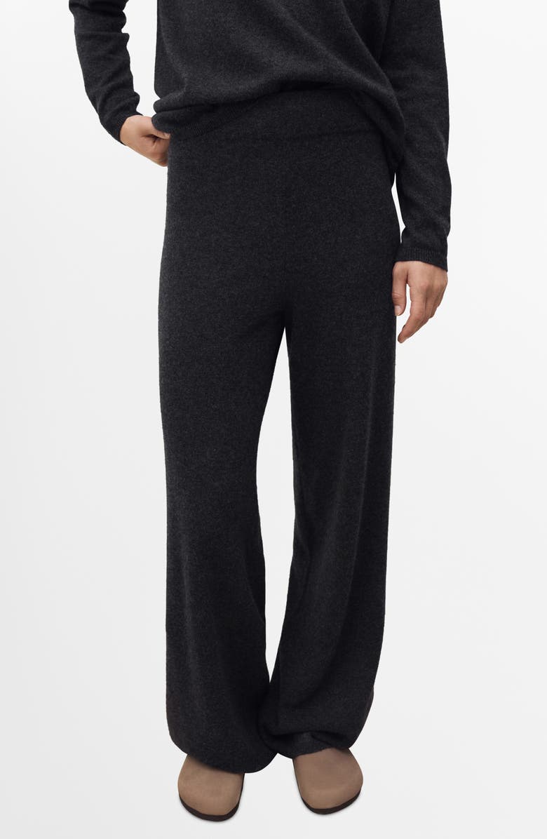 MANGO Cashmere Straight Leg Jogger Pants, Main, color, Charcoal