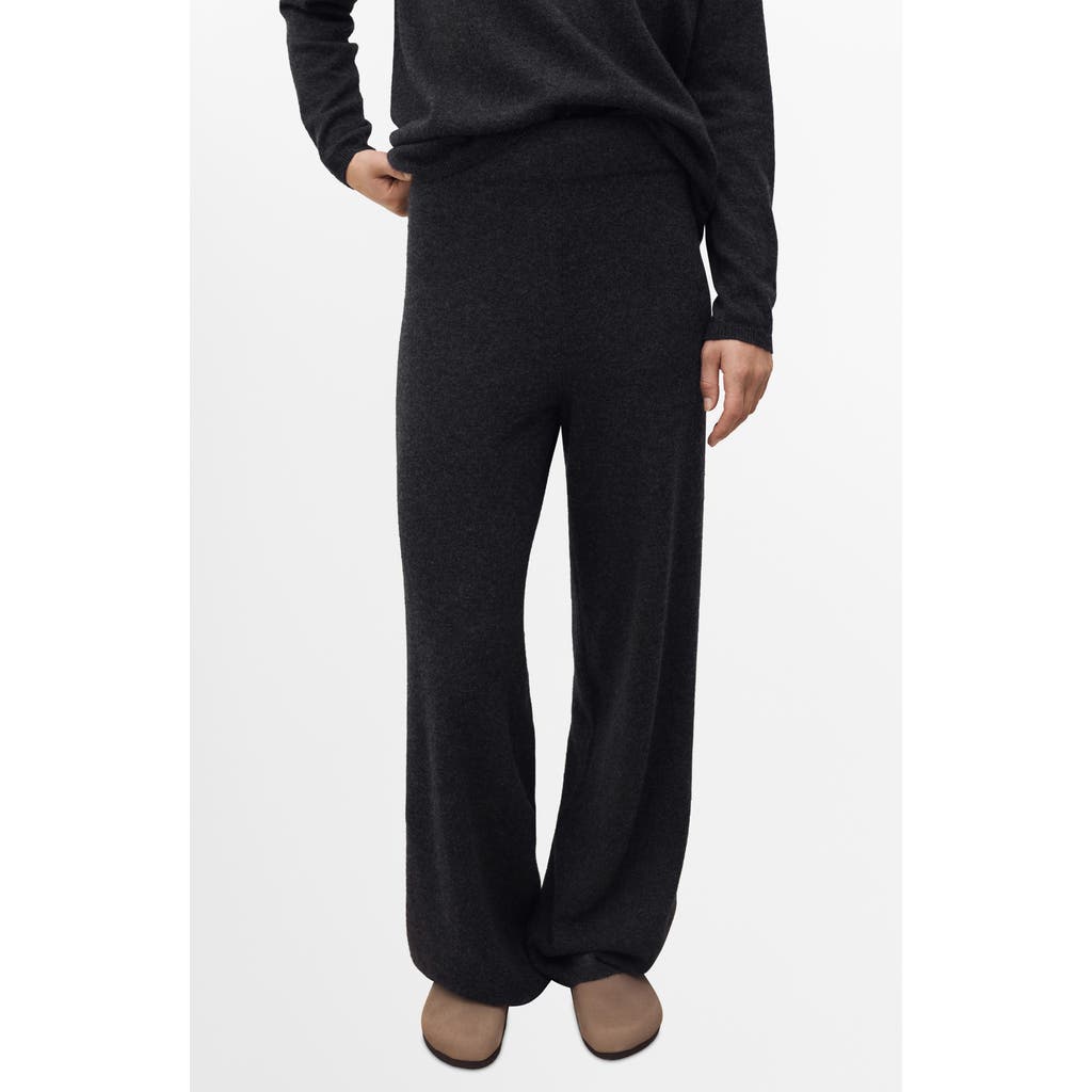Mango Cashmere Straight Leg Jogger Pants In Black