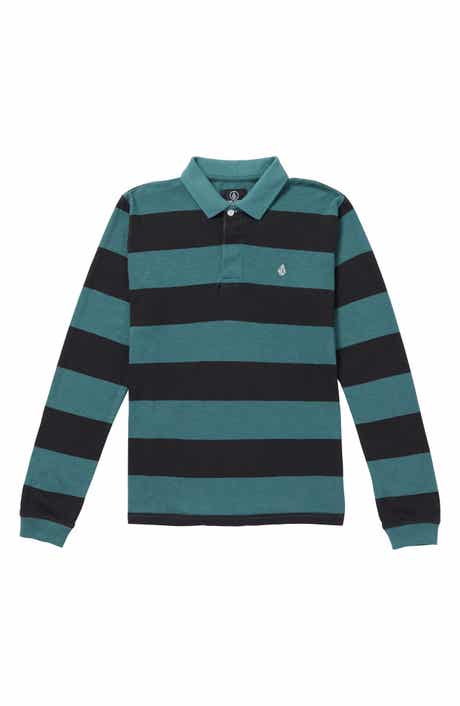Kids' Bolders Long Sleeve Stripe Cotton Polo