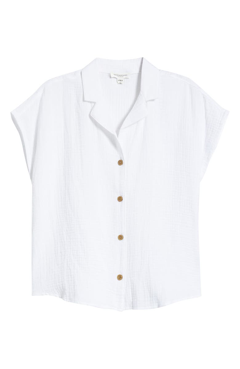 beachlunchlounge Lexi Gauze Top, Alternate, color, White
