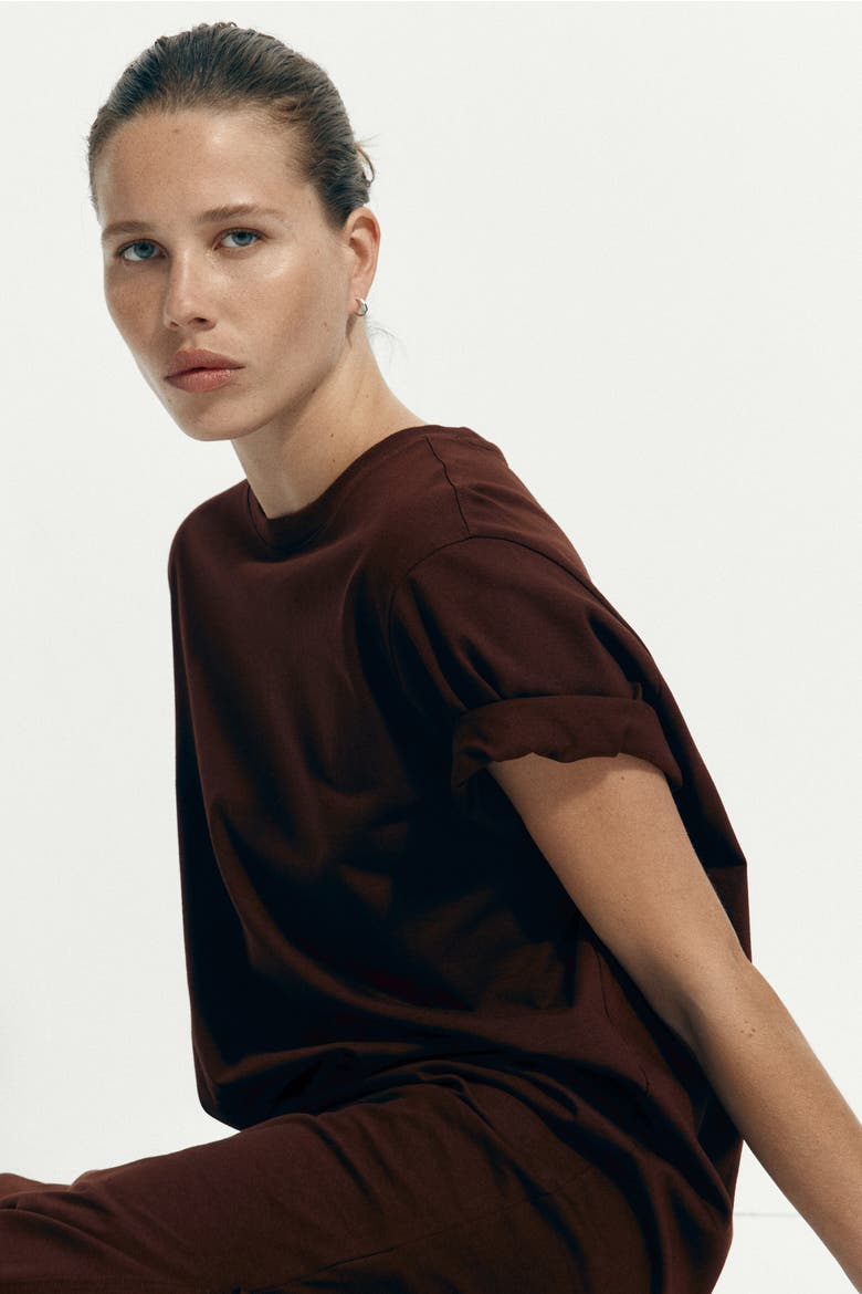 Long T-shirt Dress, Alternate, color, Brown