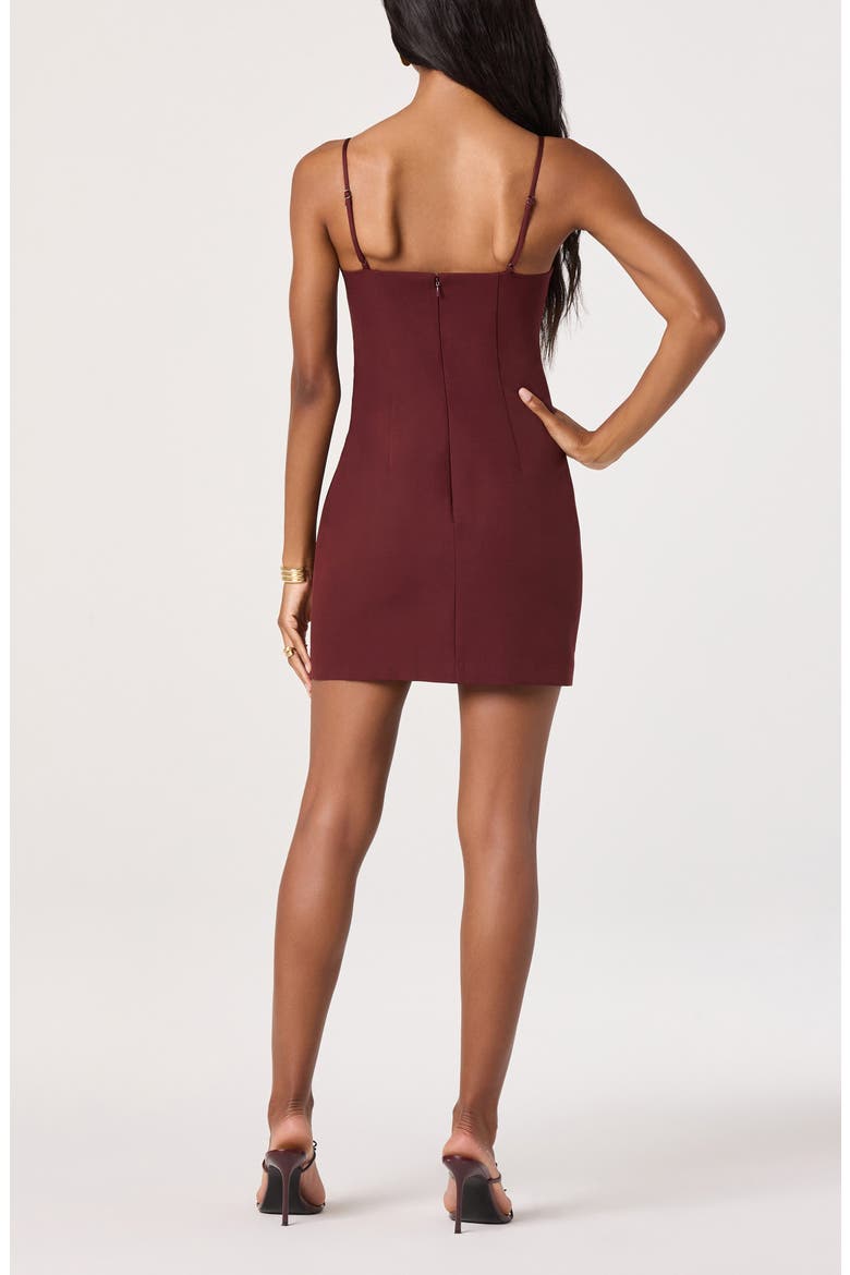 Bow Detail Sleeveless Minidress, Alternate, color, WINE