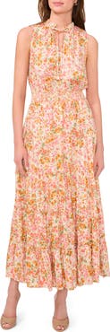 Halogen® Floral Tiered Maxi Dress