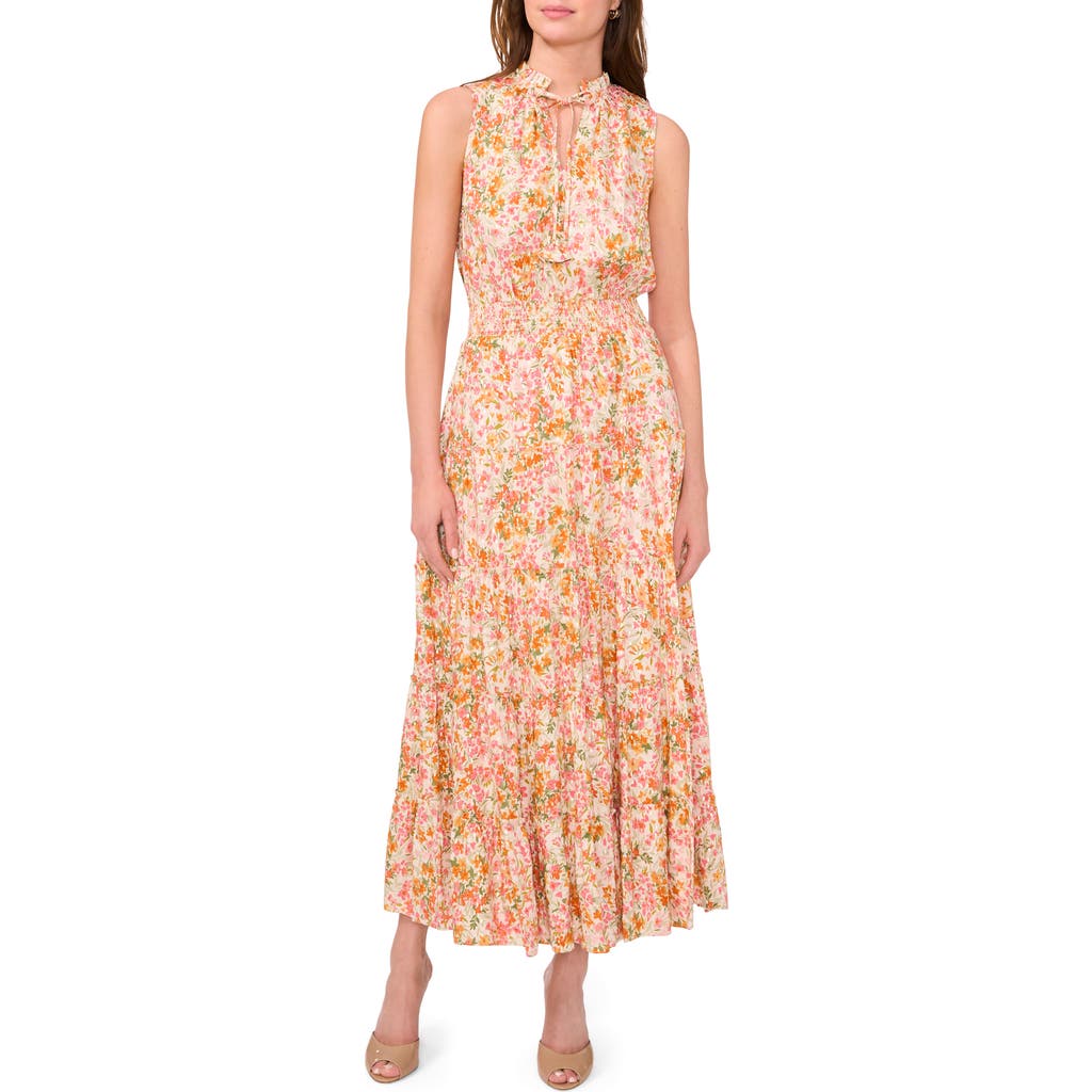 Halogen ® Floral Tiered Maxi Dress In Orange