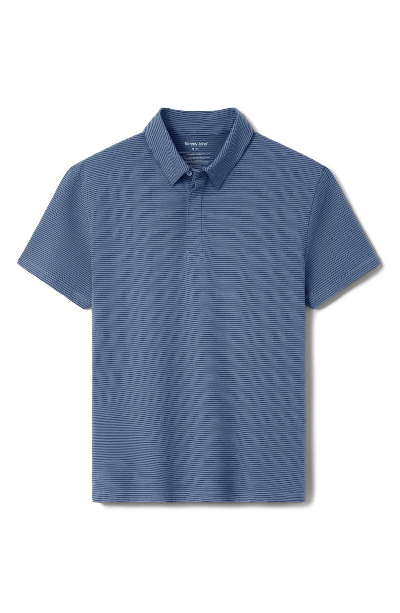 Tommy John Second Skin Comfort Polo, Main, color, Vintage Indigo Fine Stripe