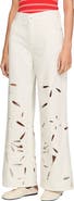 SANDRO Wide-leg embroidered jeans