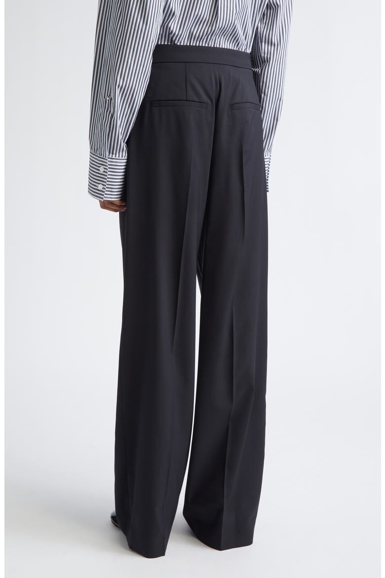 Abituro High Waist Wool Blend Wide Leg Pants, Alternate, color, BLACK