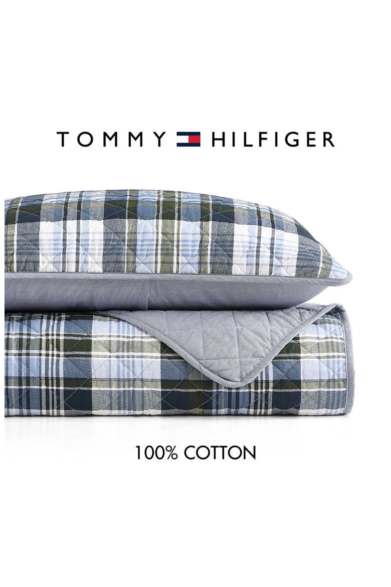 Bleecker Plaid Quilt & Shams Set, Alternate, color, WHITE/ PALE BLUE/ DARK GREEN
